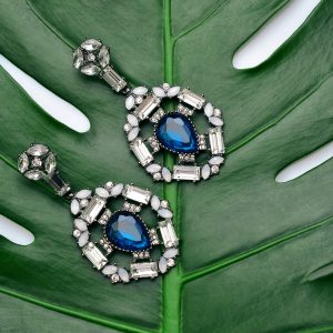 silver sapphire earrings