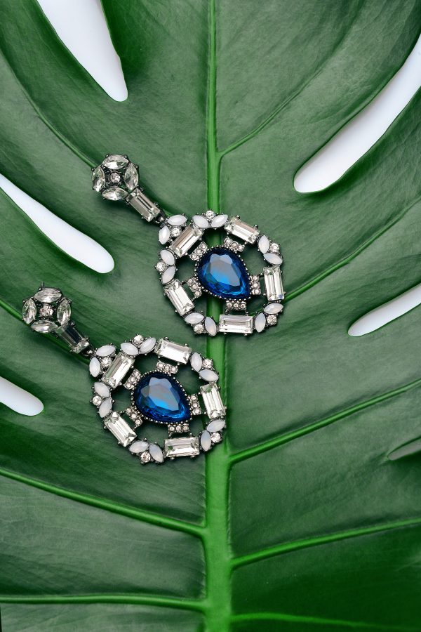 silver sapphire earrings